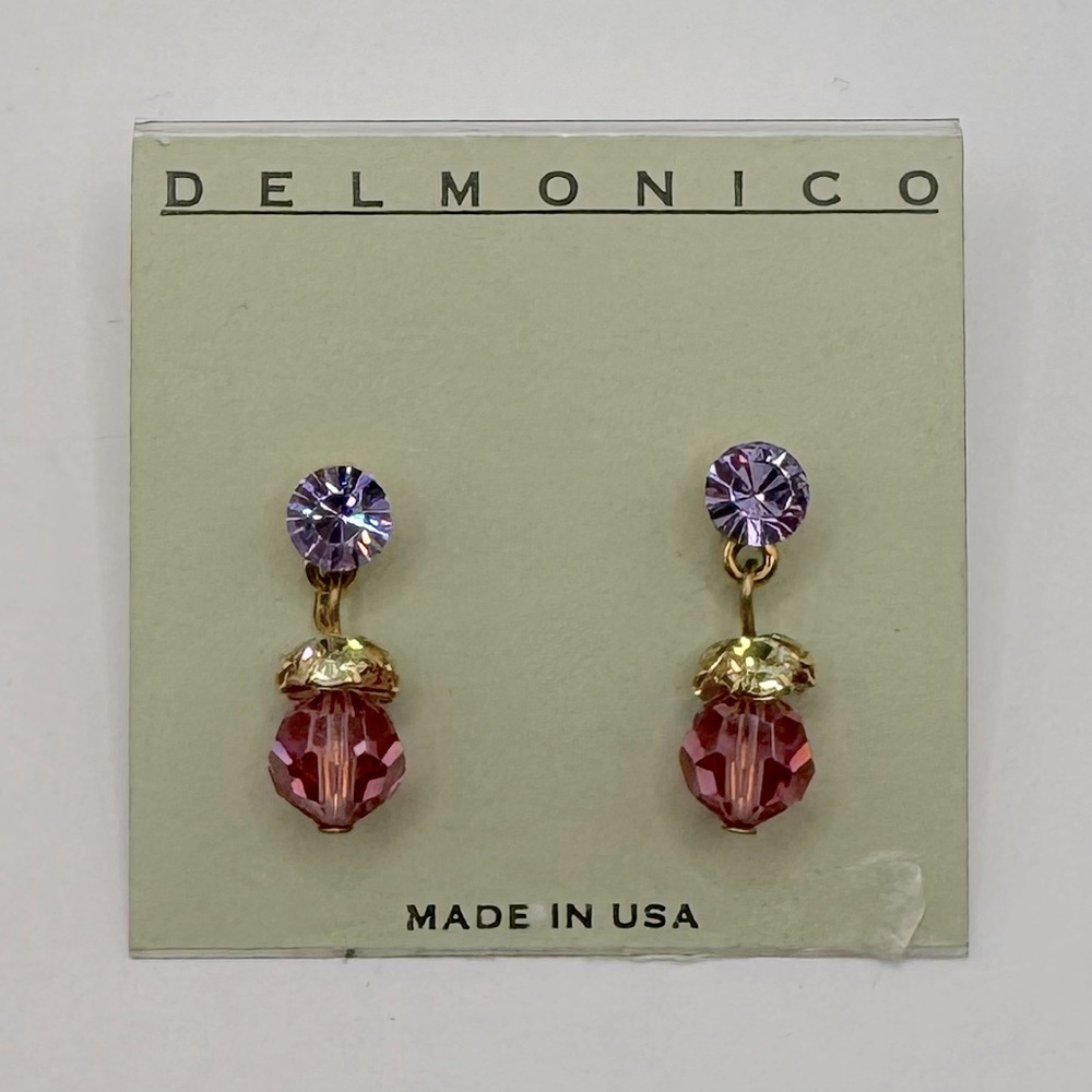 DELMONICO Crystal Beaded Drop Earrings NWT